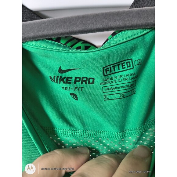 Men’s Nike Pro Green Dri Fit Sleeveless Shirt Fitted XL Basketball - Picture 6 of 8